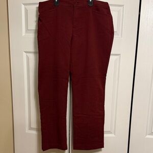 Christopher & Banks Women's Corduroy Pants in Burgundy